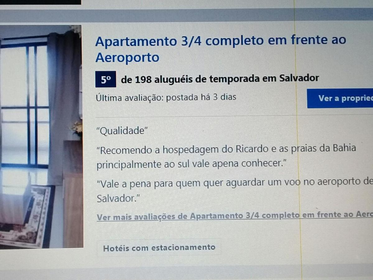 Apartamento 3/4 Completo Em Frente Ao Aeroporto Сальвадор Экстерьер фото